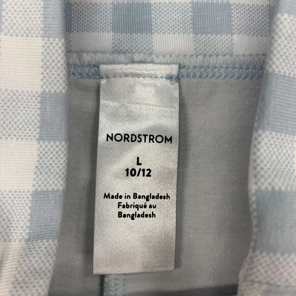 Nordstrom Bike Shorts Girl L Large Blue Gingham Plaid Stretch Cotton Blend - Picture 4 of 12